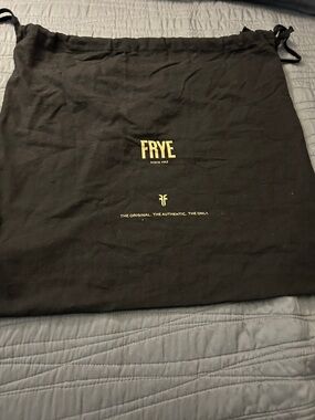 Frye Black Drawstring Dust Bag with Gold Logo